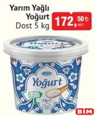 DOST YARIM YAĞLI YOĞURT 5 KG